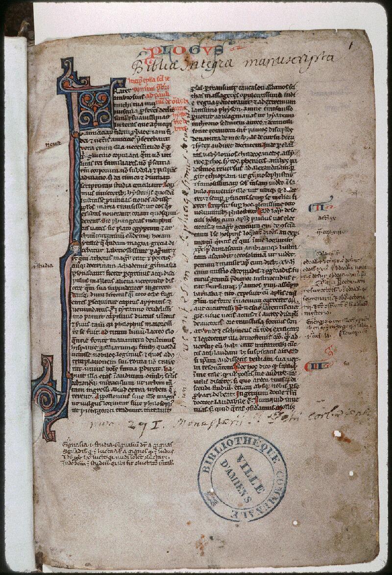Amiens, Bibl. mun., ms. 0004, f. 001 - vue 2
