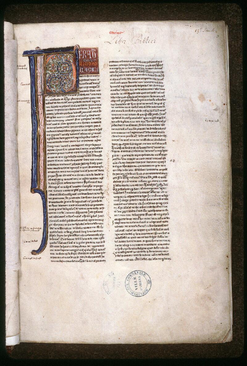 Amiens, Bibl. mun., ms. 0005, t. I, f. 003 - vue 2