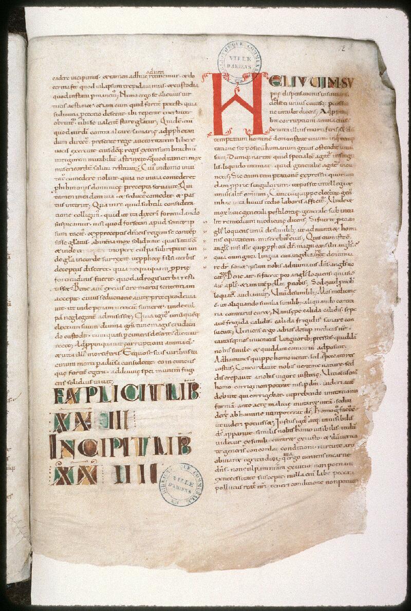 Amiens, Bibl. mun., ms. 0044, f. 012 - vue 1