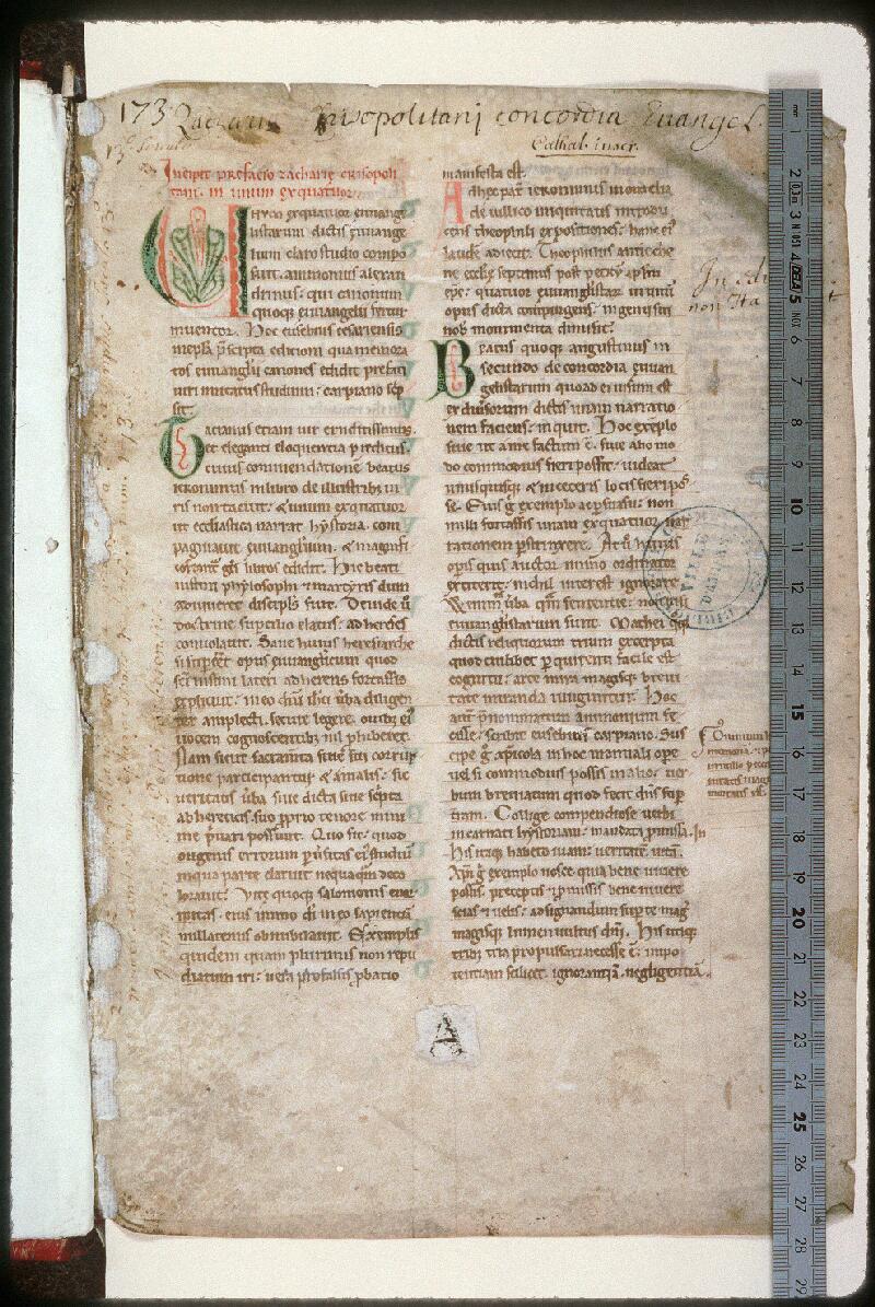 Amiens, Bibl. mun., ms. 0094, f. 001 - vue 1
