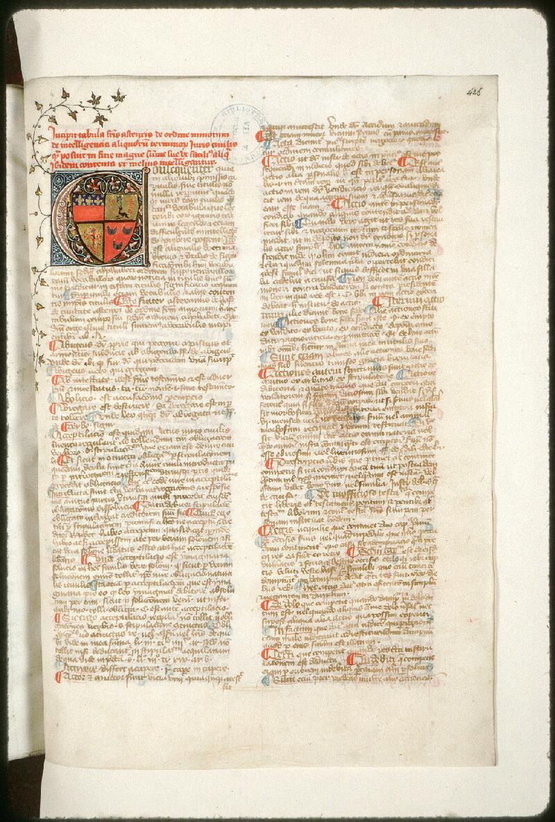 Amiens, Bibl. mun., ms. 0383, f. 426 - vue 1