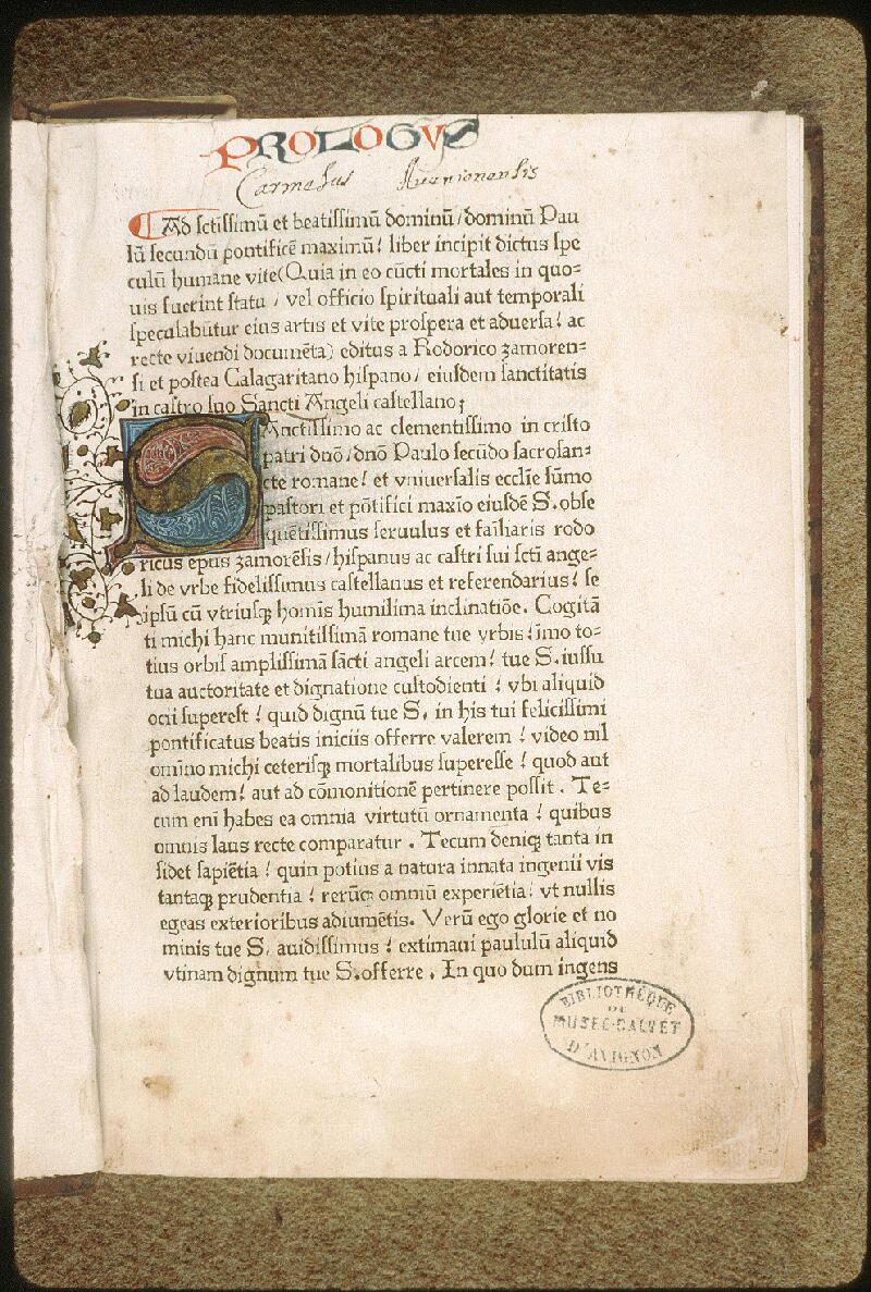 Avignon, Bibl. mun., inc. 687, f. 001 - vue 2