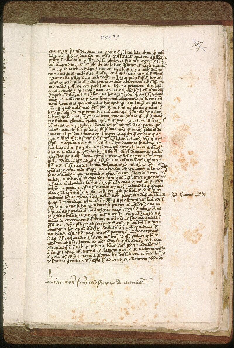 Avignon, Bibl. mun., ms. 0315, f. 258 bis - vue 1