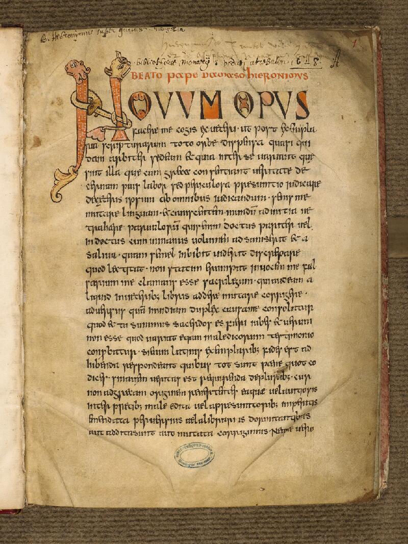 Boulogne-sur-Mer, Bibl. mun, ms. 0010, t. I, f. 001 - vue 2