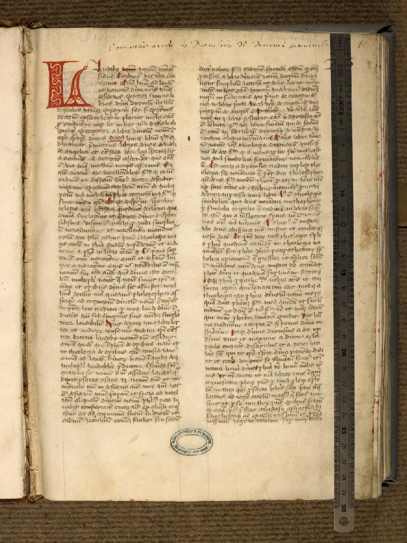 Boulogne-sur-Mer, Bibl. mun, ms. 0028, f. 001 - vue 1