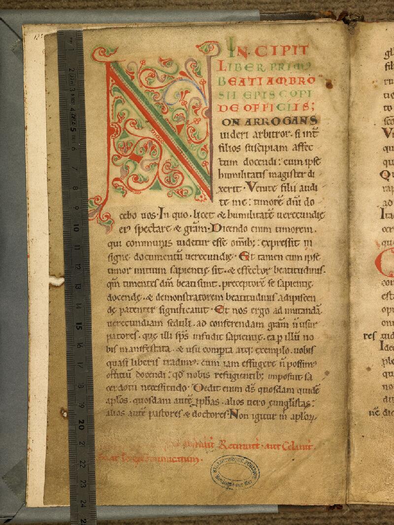 Boulogne-sur-Mer, Bibl. mun, ms. 0033, f. 001v - vue 1