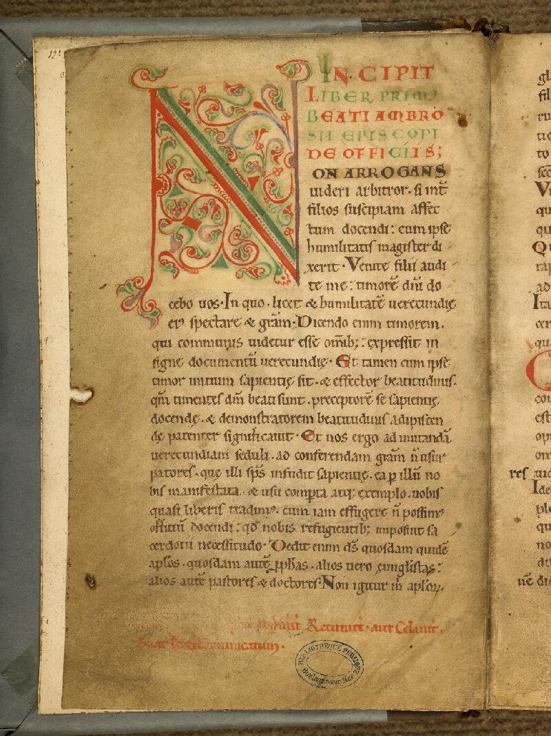 Boulogne-sur-Mer, Bibl. mun, ms. 0033, f. 001v - vue 2