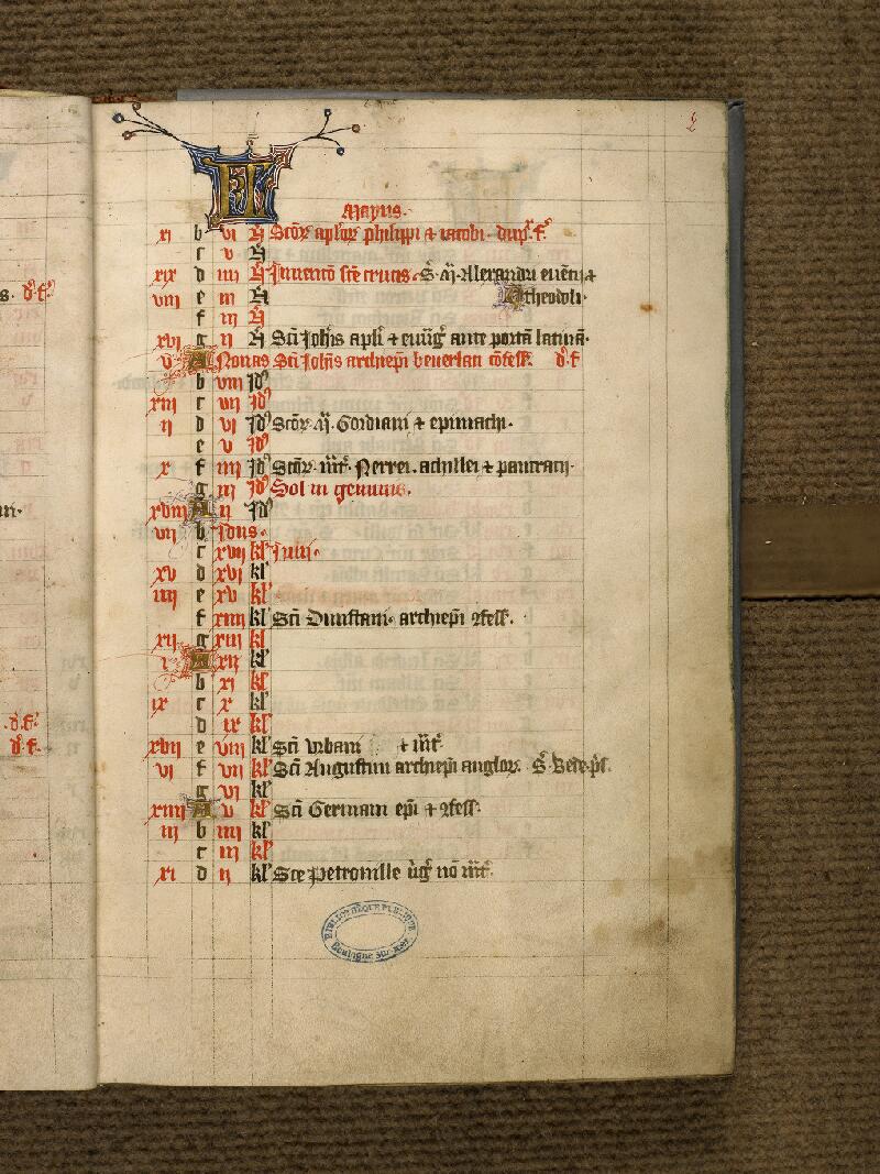 Boulogne-sur-Mer, Bibl. mun, ms. 0093, f. 002