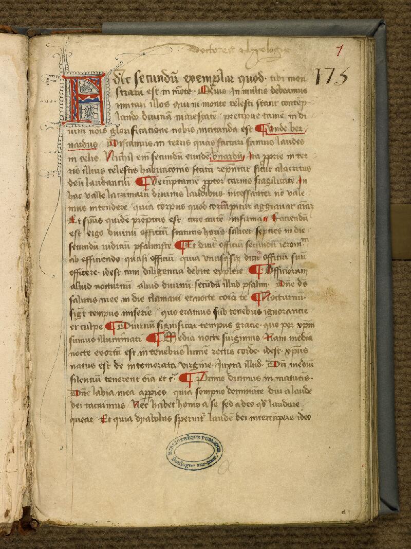 Boulogne-sur-Mer, Bibl. mun, ms. 0098, f. 001 - vue 2