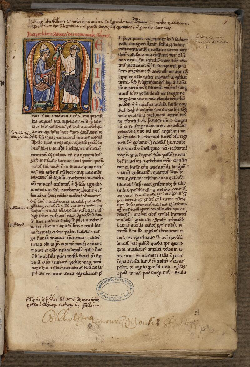 Boulogne-sur-Mer, Bibl. mun, ms. 0197, f. 001 - vue 2