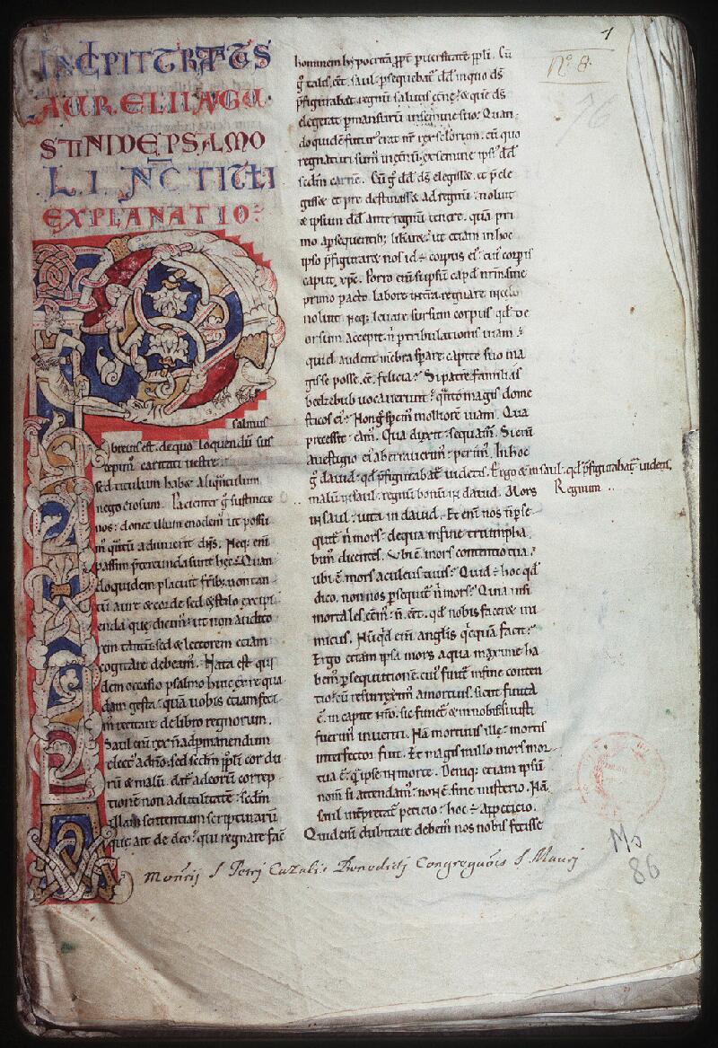 Bourges, Bibl. mun., ms. 0086, f. 001 - vue 1