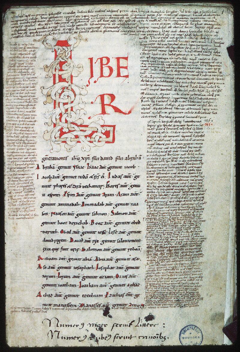 Bourges, Bibl. mun., ms. 0012, f. 001 - vue 1