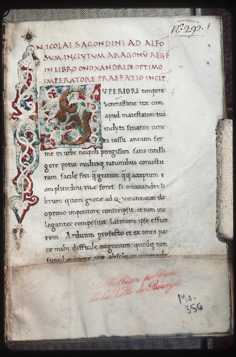 Bourges, Bibl. mun., ms. 0356, f. 001