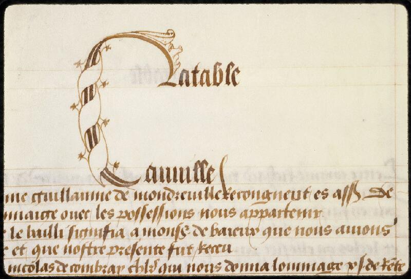 Caen, Arch. dép., H non coté (Le Plessis-Grimoult, cartul. 1, t. I), f. 012v