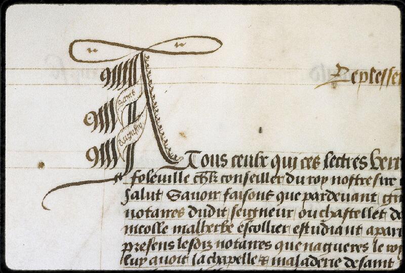 Caen, Arch. dép., H non coté (Le Plessis-Grimoult, cartul. 1, t. I), f. 071v