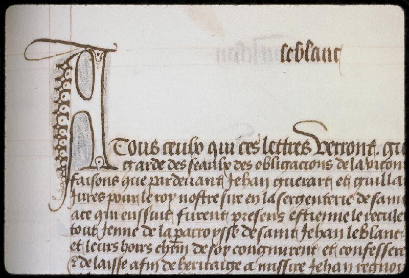 Caen, Arch. dép., H non coté (Le Plessis-Grimoult, cartul. 1, t. I), f. 158