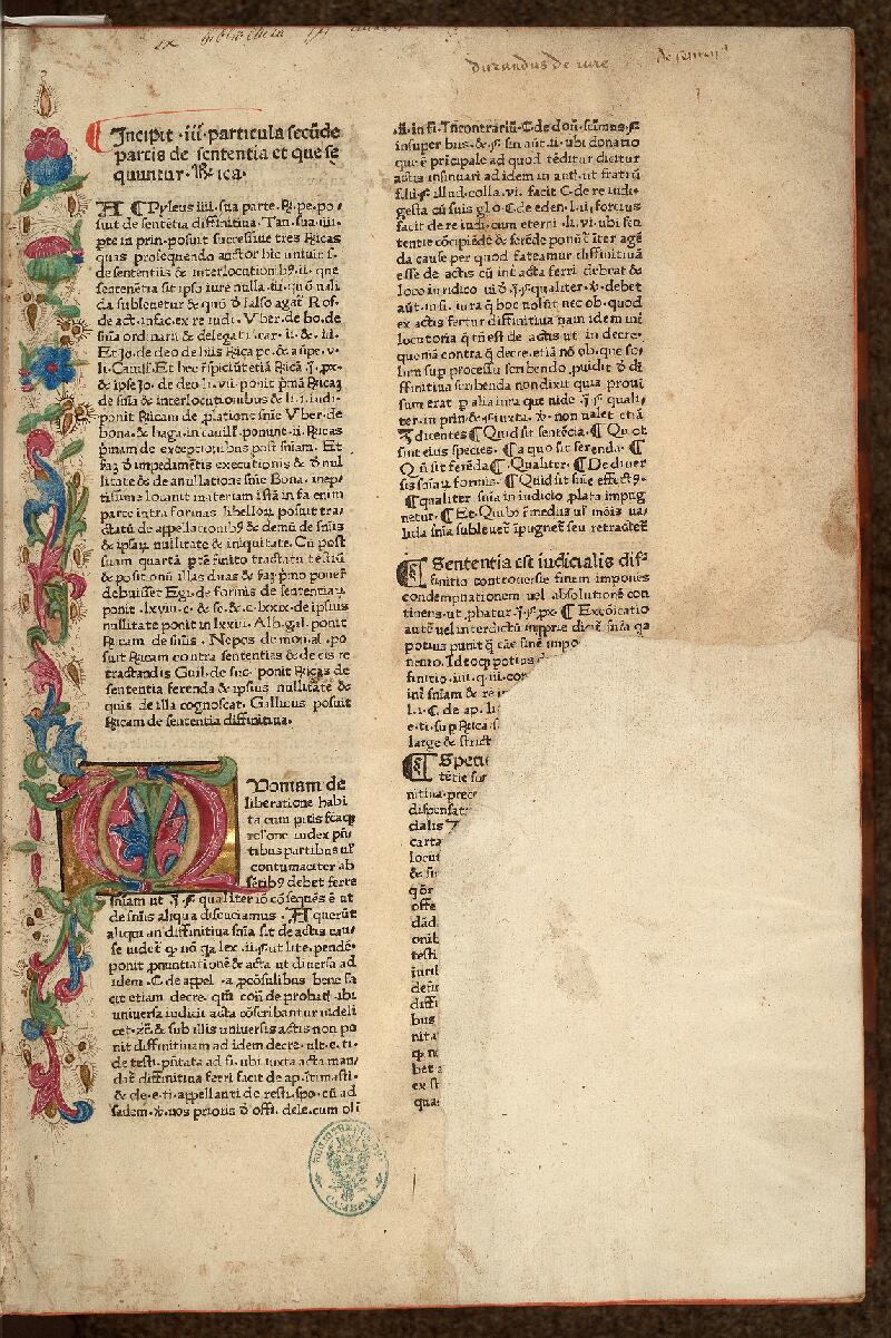 Cambrai, Bibl. mun., inc. C 027, A f. 001 - vue 2