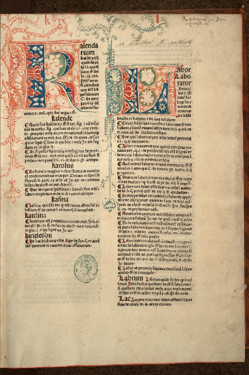 Cambrai, Bibl. mun., inc. C 048, f. l01 - vue 2