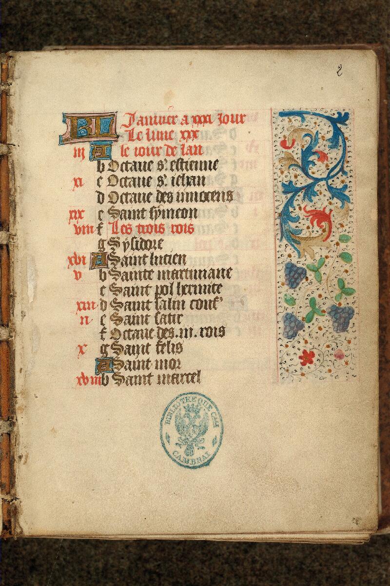 Cambrai, Bibl. mun., ms. 0107, f. 002 - vue 2
