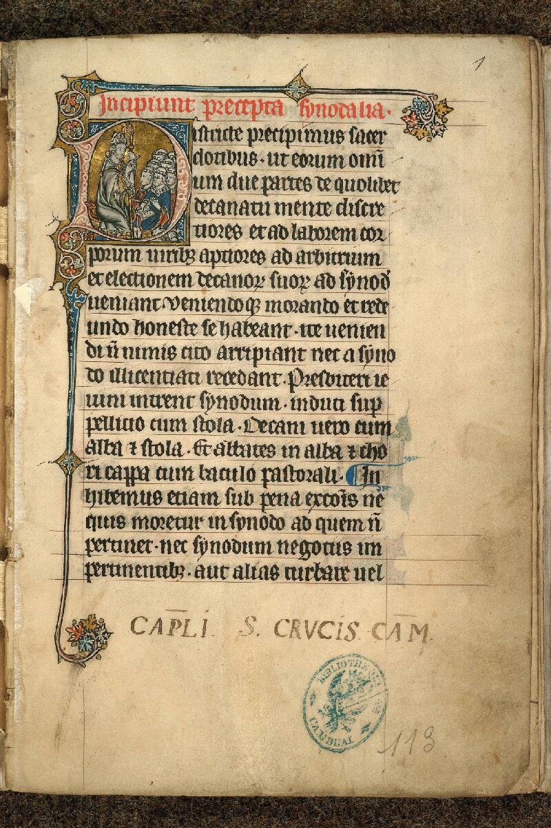 Cambrai, Bibl. mun., ms. 0113, f. 001 - vue 2