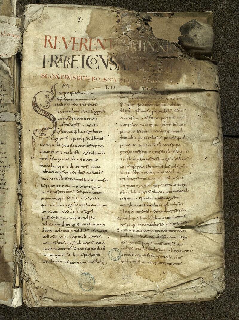 Cambrai, Bibl. mun., ms. 0295, B f. 002 - vue 2