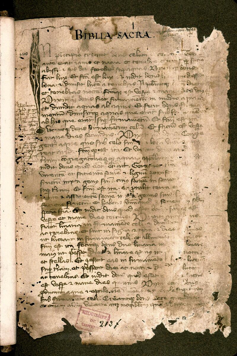 Carpentras, Bibl. mun., ms. 0003, f. 001 - vue 2