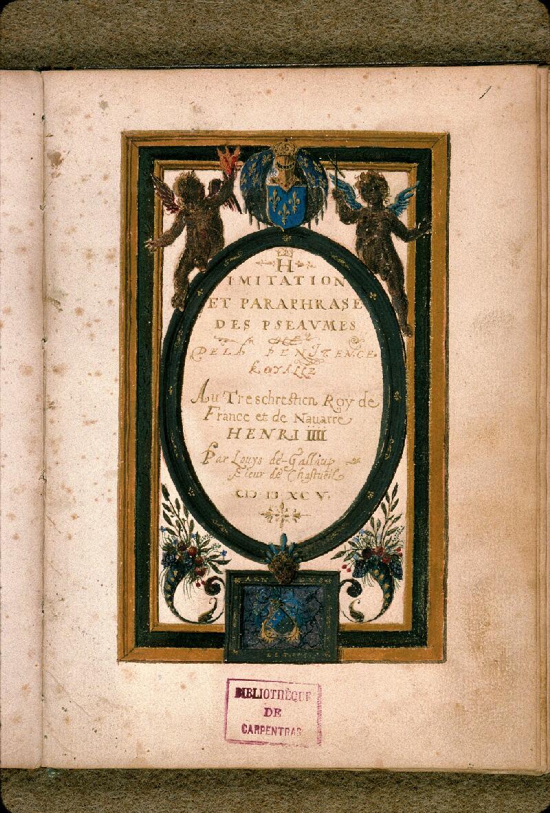Carpentras, Bibl. mun., ms. 0017, f. 001 - vue 2