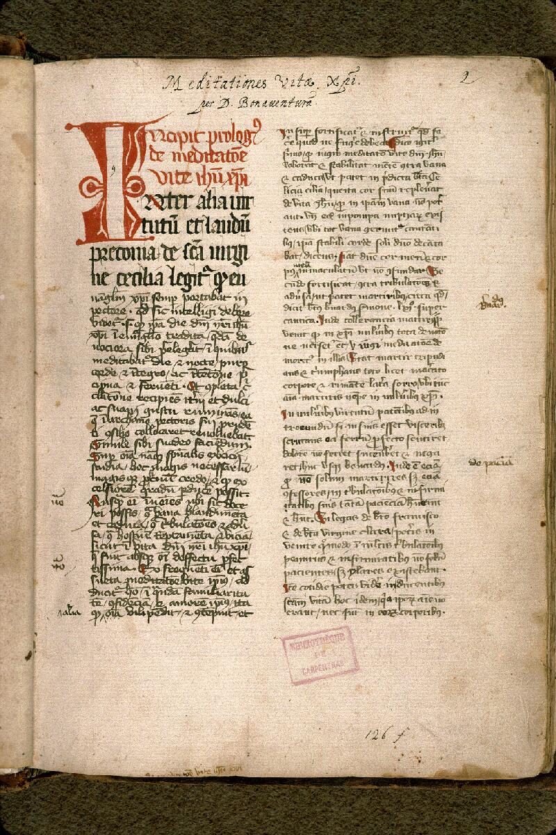 Carpentras, Bibl. mun., ms. 0029, f. 002 - vue 2