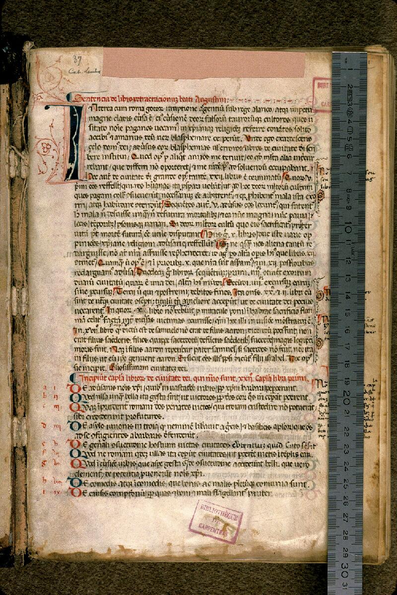 Carpentras, Bibl. mun., ms. 0036, f. 001 - vue 1