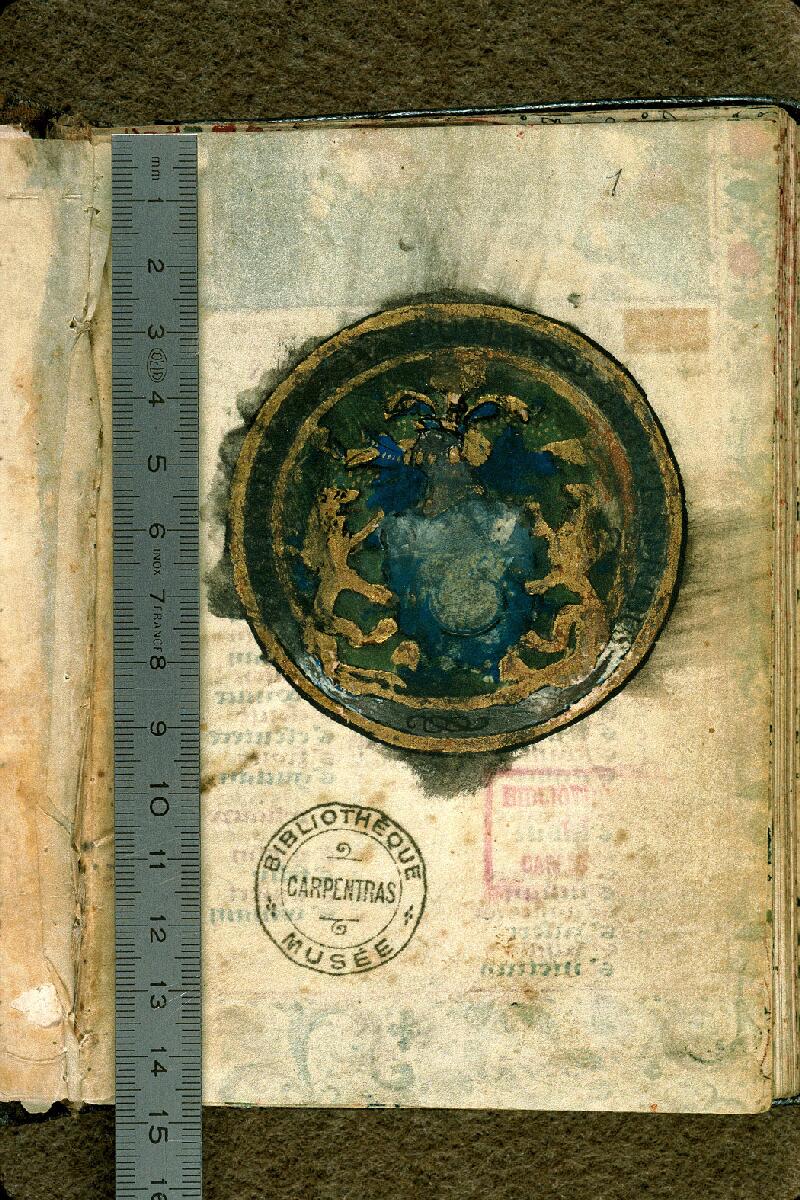 Carpentras, Bibl. mun., ms. 0054, f. 001 - vue 1