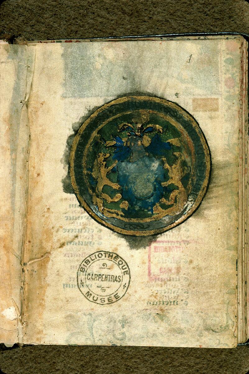 Carpentras, Bibl. mun., ms. 0054, f. 001 - vue 2