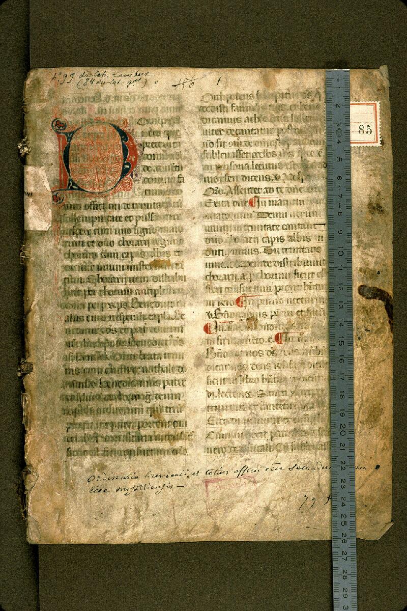 Carpentras, Bibl. mun., ms. 0085, f. 001 - vue 1