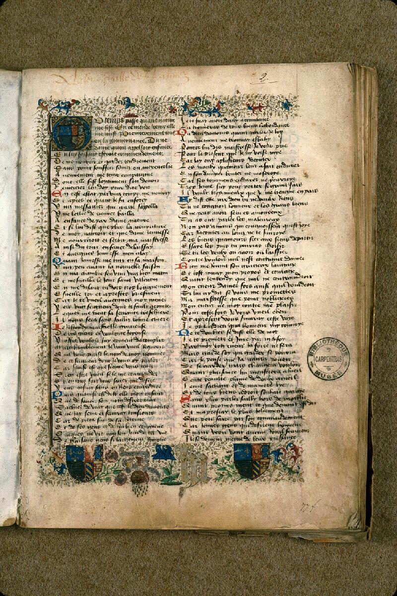 Carpentras, Bibl. mun., ms. 0375, f. 002 - vue 2