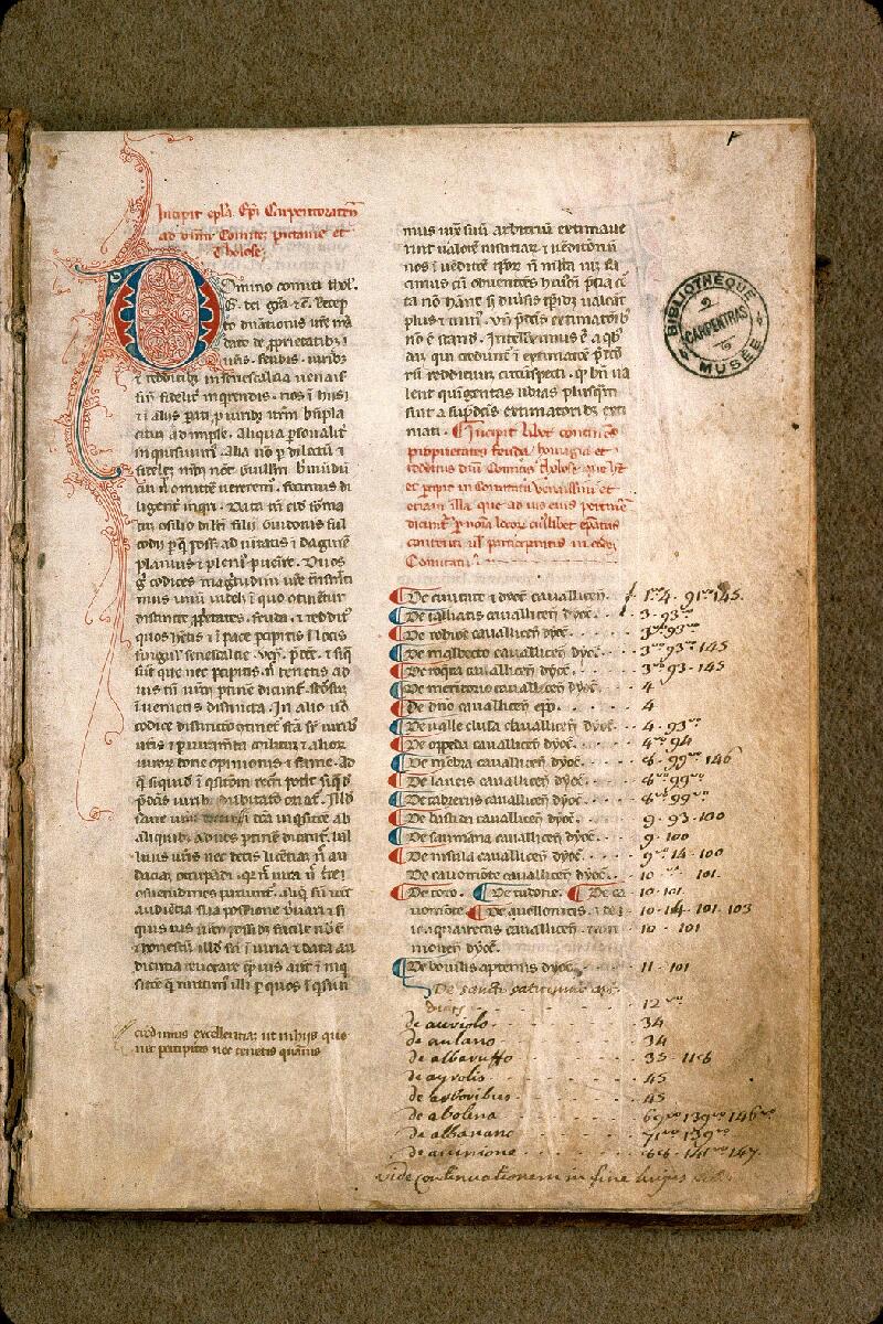 Carpentras, Bibl. mun., ms. 0557, f. 001 - vue 2