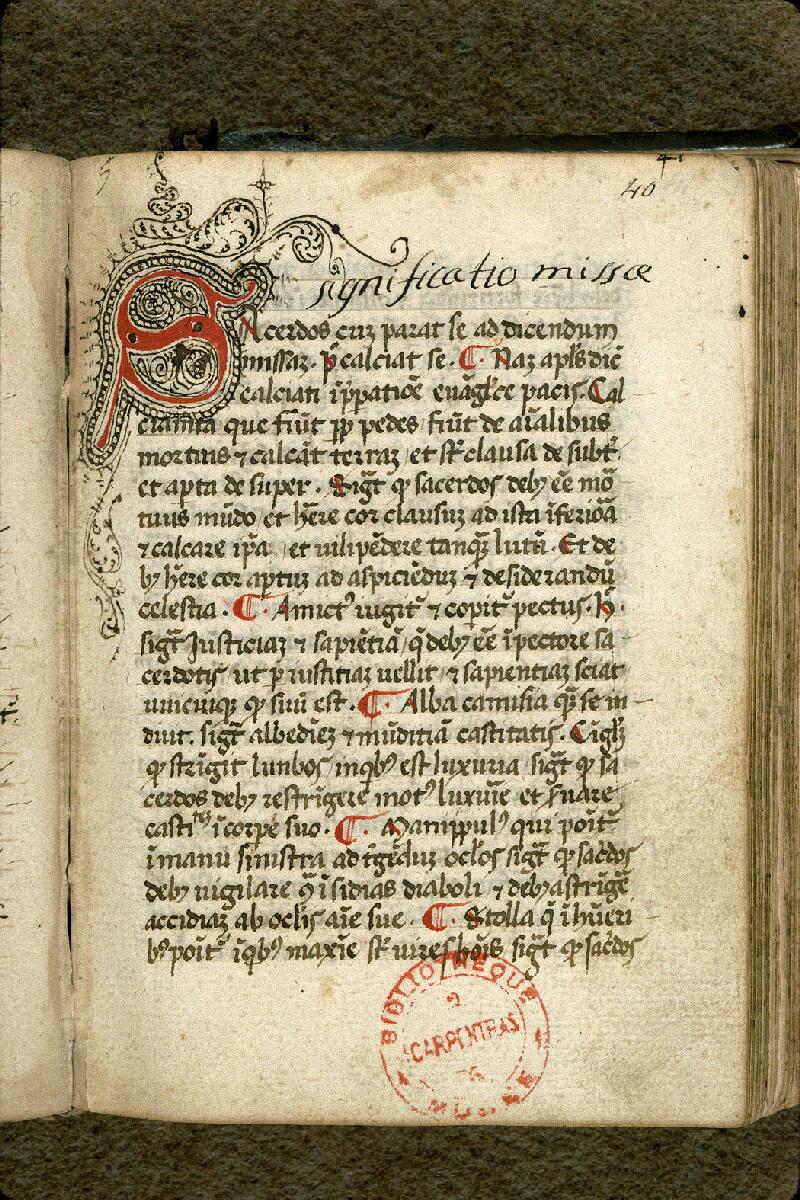 Carpentras, Bibl. mun., ms. 0642, f. 040 - vue 2