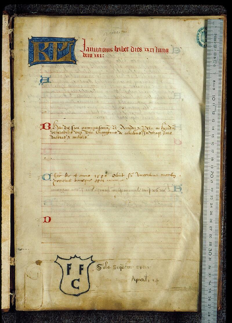 Chambéry, Bibl. mun., ms. 0008, f. 002 - vue 1