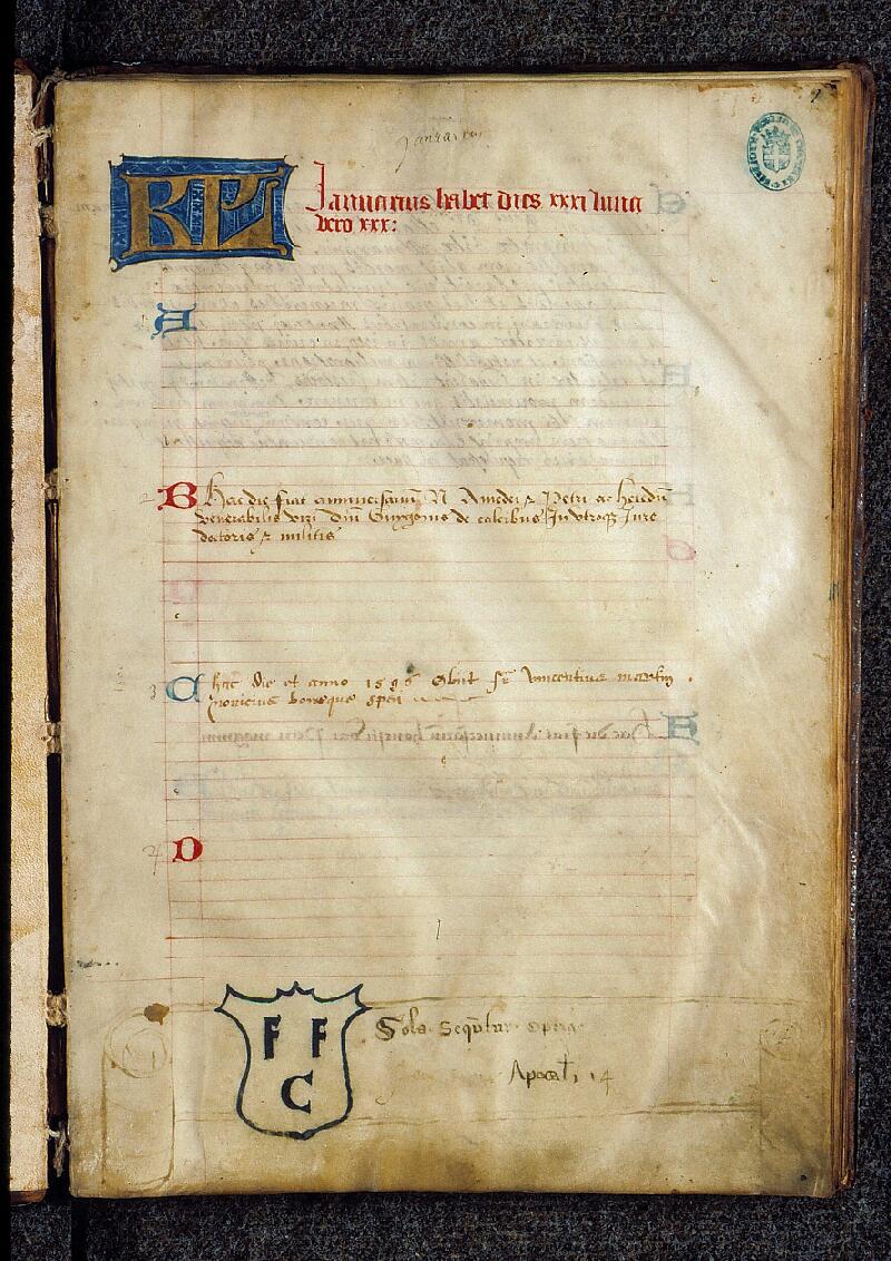 Chambéry, Bibl. mun., ms. 0008, f. 002 - vue 2