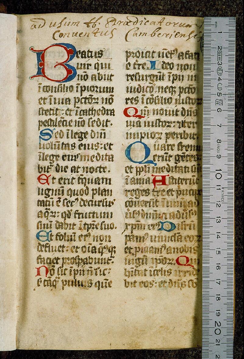 Chambéry, Bibl. mun., ms. 0012, f. 001 - vue 1