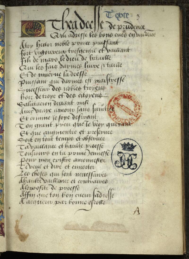Chantilly, Bibl. du château, ms. 0495 (0942), f. 003 - vue 2