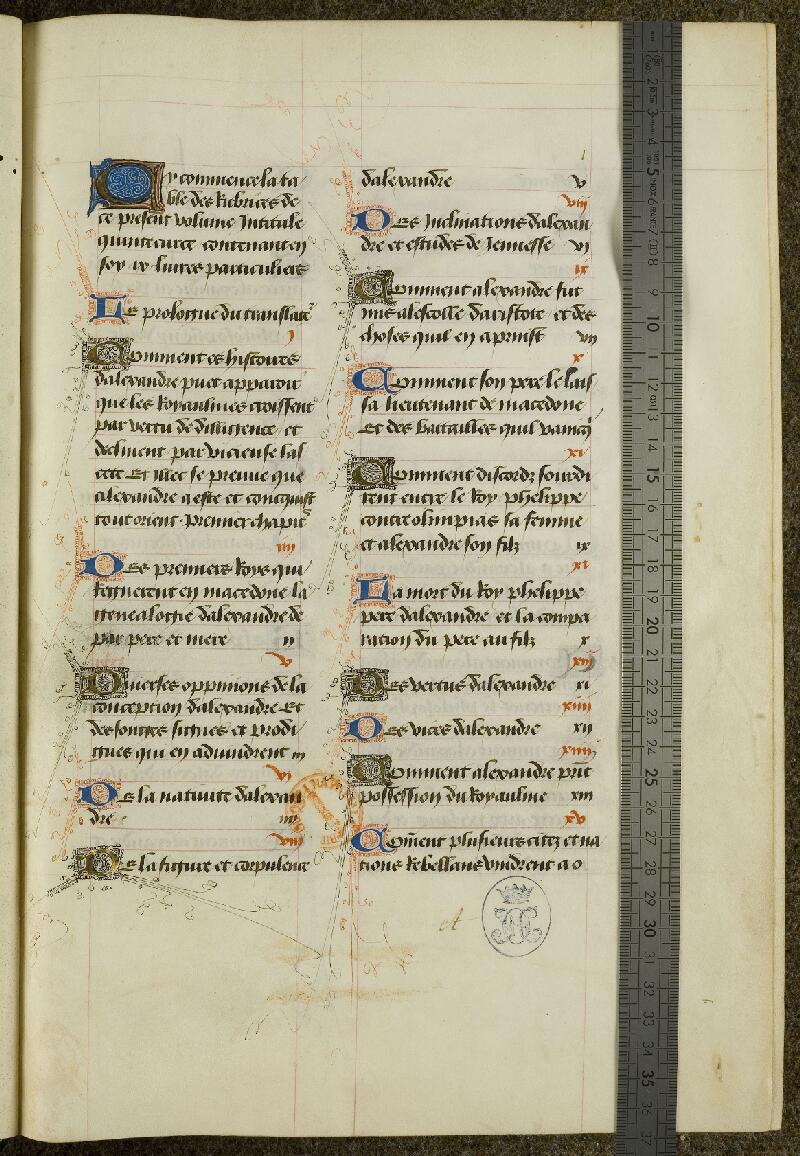 Chantilly, Bibl. du château, ms. 0755 (0467), f. 001 - vue 1
