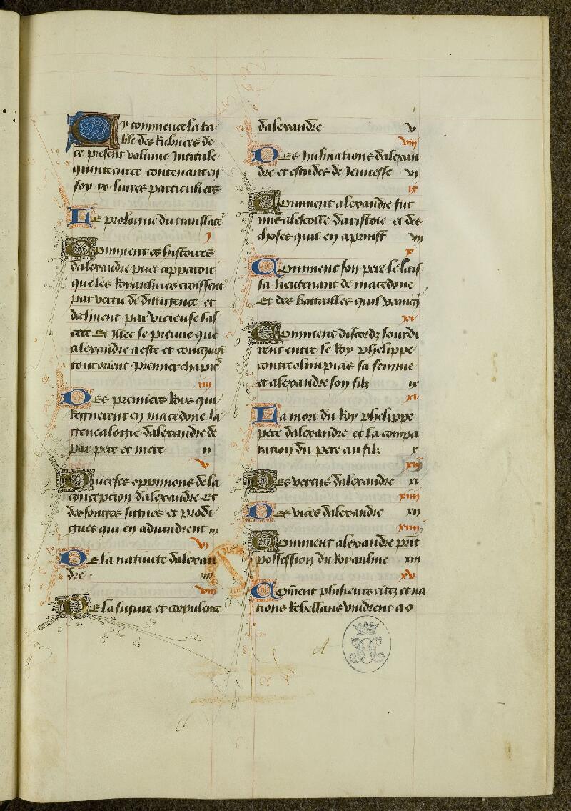 Chantilly, Bibl. du château, ms. 0755 (0467), f. 001 - vue 2