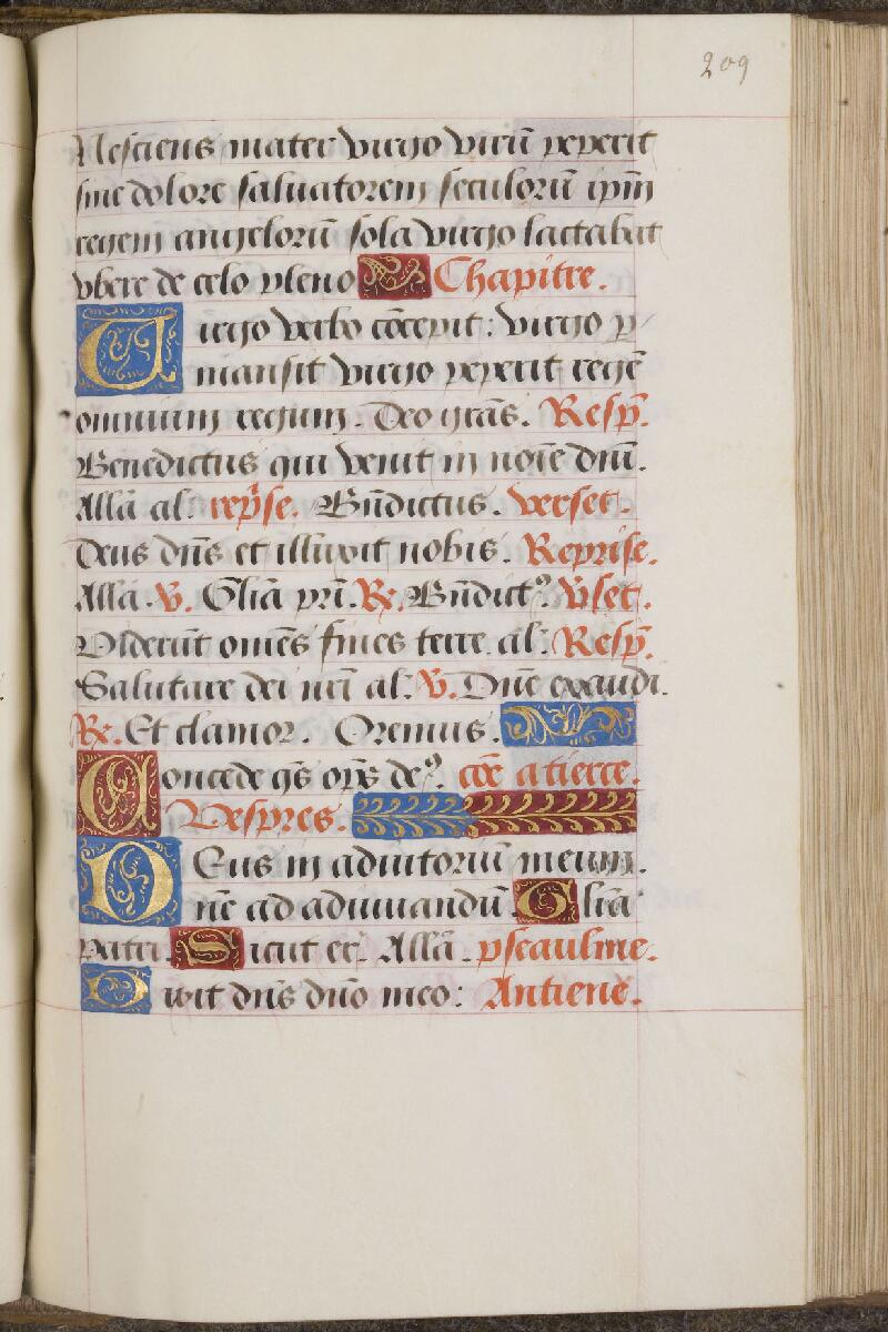 Chantilly, Bibl. du château, ms. 0055 (0805), f. 209 - vue 1