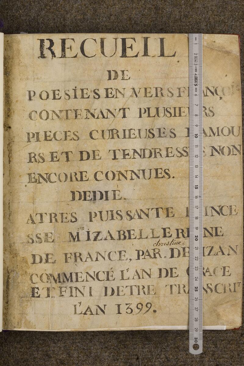 Chantilly, Bibl. du château, ms. 0492 (1667), f. 001 - vue 1