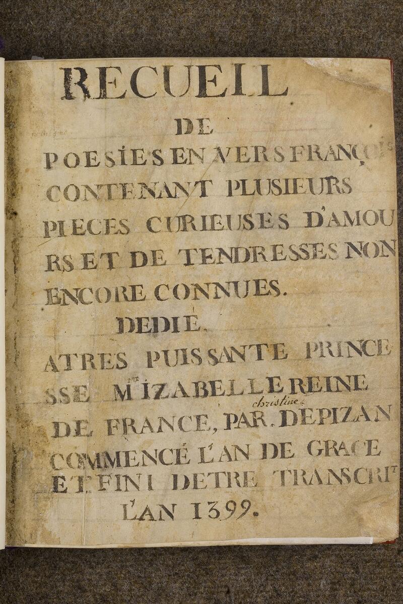 Chantilly, Bibl. du château, ms. 0492 (1667), f. 001 - vue 2