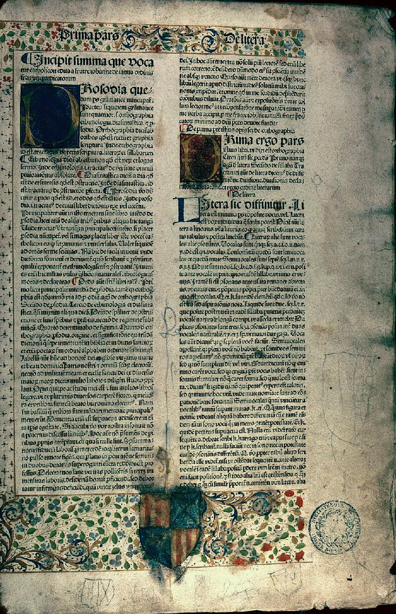 Chaumont, Bibl. mun., inc. A 7 G, f. 001 - vue 1