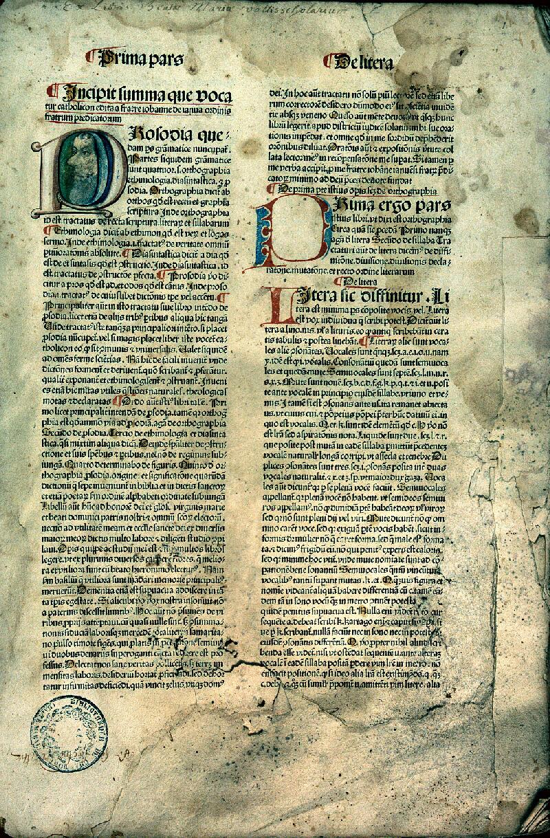 Chaumont, Bibl. mun., inc. A 7 H, f. 001 - vue 1