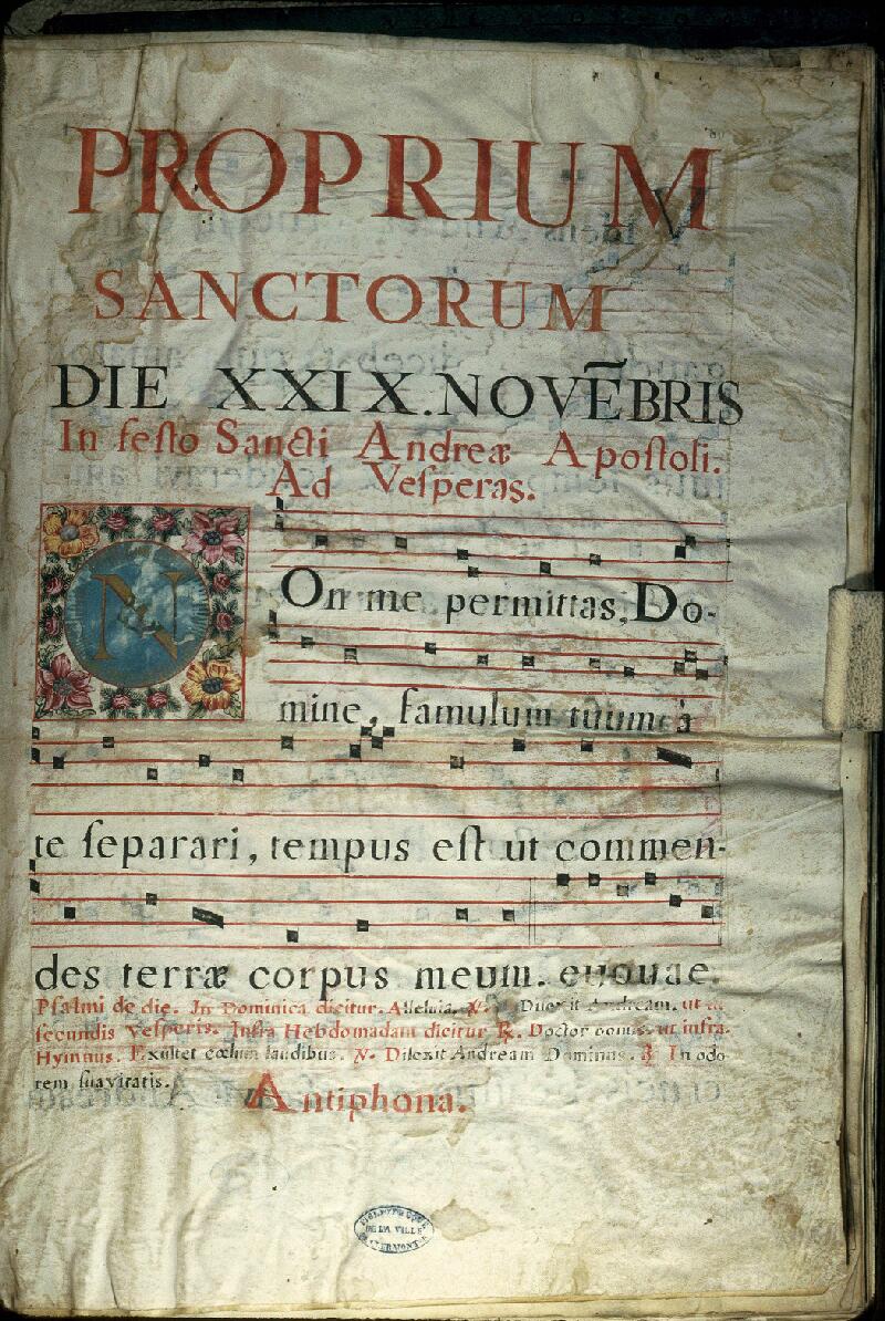 Clermont-Ferrand, Bibl. mun., ms. 0080, f. 001 - vue 1
