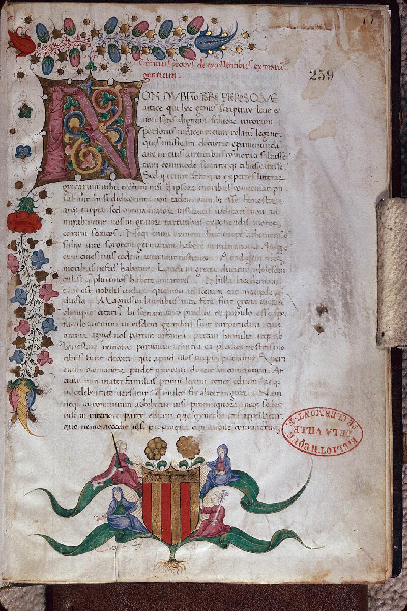 Clermont-Ferrand, Bibl. mun., ms. 0259, f. 001 - vue 1