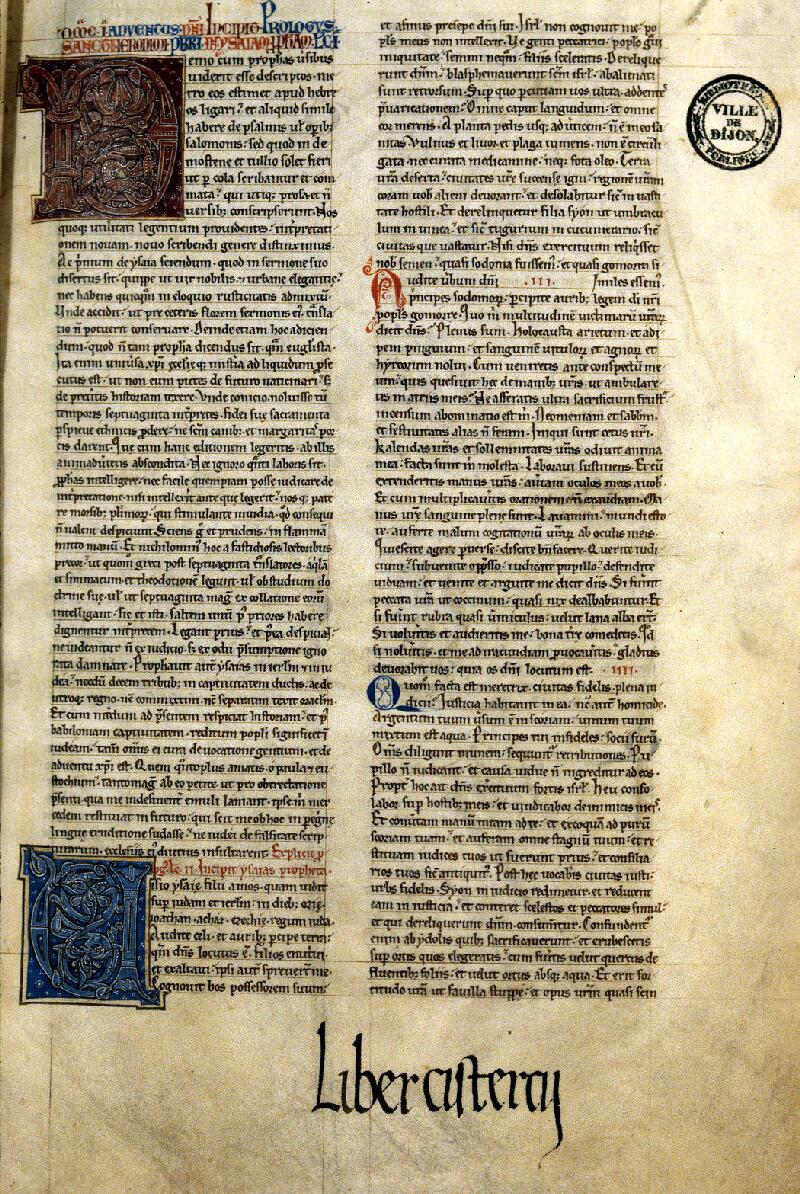 Dijon, Bibl. mun., ms. 0114, f. 002 - vue 1