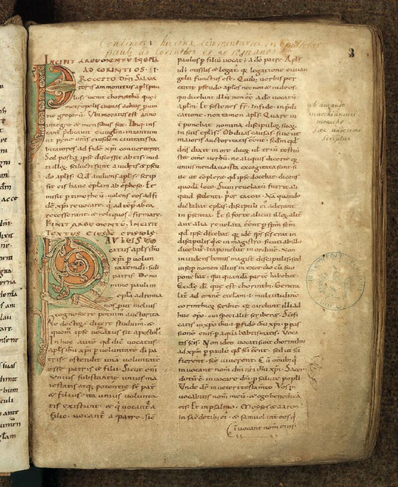 Douai, Bibl. mun., ms. 0047, f. 003 - vue 2